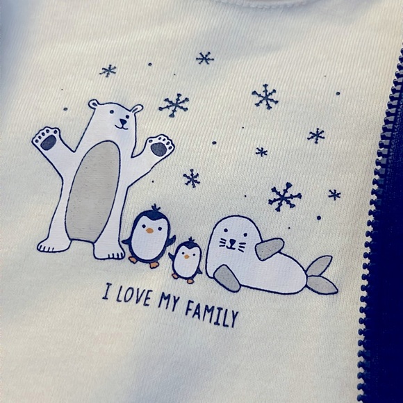 New Baby Polar Bear Family 3-Piece Winter Graphic Playwear Onesie Jacket Pants - Picture 6 of 10